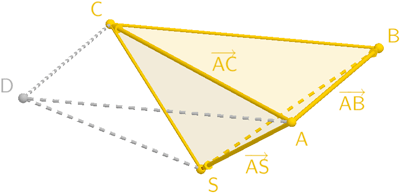 Dreiseitige Pyramide ABCS